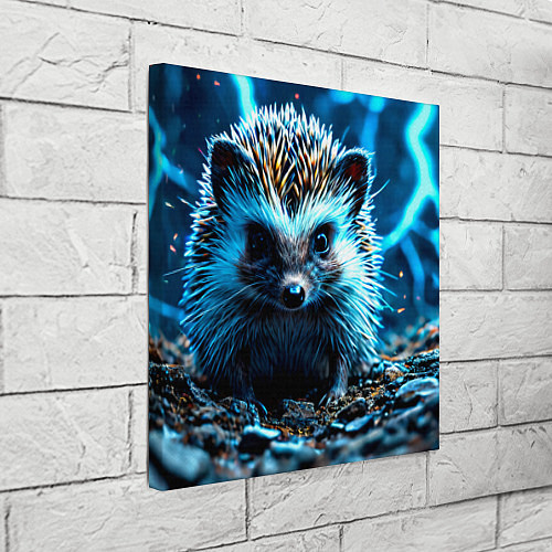 Картина квадратная Ежик в разрядах молний / 3D-принт – фото 3