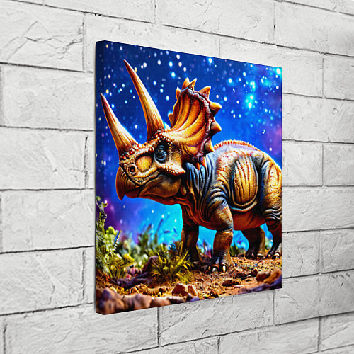 Картина квадратная Трицератопс в звездную ночь / 3D-принт – фото 3