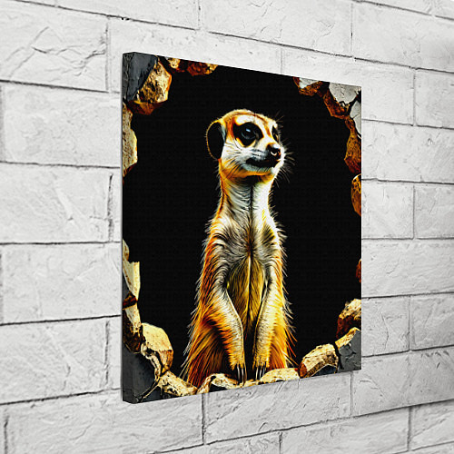 Картина квадратная Сурикат на черном / 3D-принт – фото 3