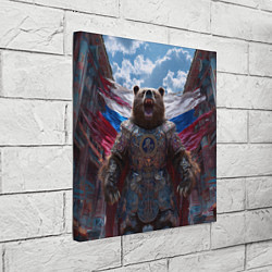 Холст квадратный Военный медведь в доспехах, цвет: 3D-принт — фото 2