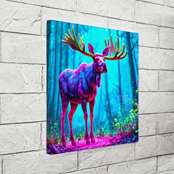 Холст квадратный Лось в сереневом свете, цвет: 3D-принт — фото 2