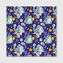 Холст квадратный Крокусы и зяблик во льдах, цвет: 3D-принт — фото 2