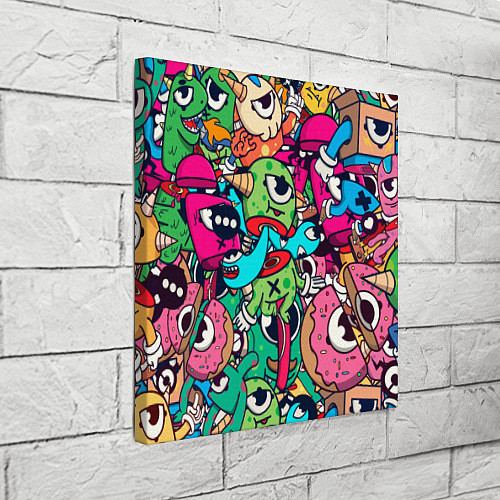 Картина квадратная Color doodle monsters / 3D-принт – фото 3
