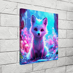 Холст квадратный Песец в неоновом свете, цвет: 3D-принт — фото 2