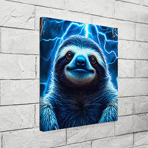 Картина квадратная Ленивец в разрядах молний / 3D-принт – фото 3