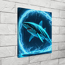 Холст квадратный Акула в электрическом кольце, цвет: 3D-принт — фото 2