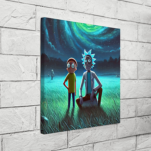 Картина квадратная Рик и Морти на поляне - нейроарт / 3D-принт – фото 3