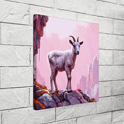 Холст квадратный Козлик в розовом свете, цвет: 3D-принт — фото 2