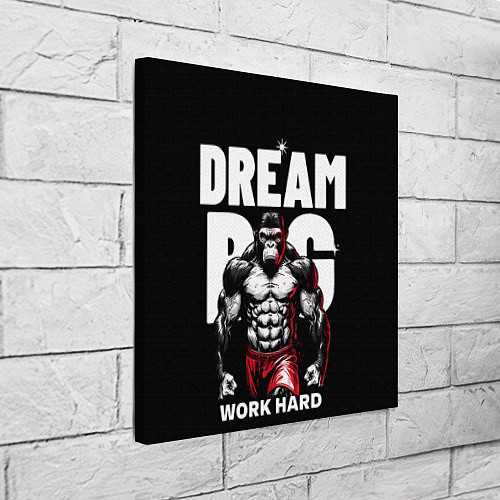 Картина квадратная Dream big - work hard monkey / 3D-принт – фото 3