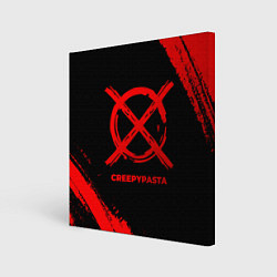 Холст квадратный CreepyPasta - red gradient, цвет: 3D-принт