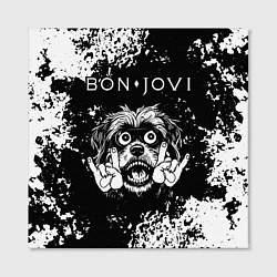 Холст квадратный Bon Jovi рок пес, цвет: 3D-принт — фото 2