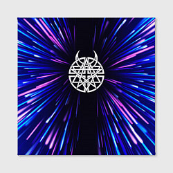 Холст квадратный Disturbed neon energy, цвет: 3D-принт — фото 2