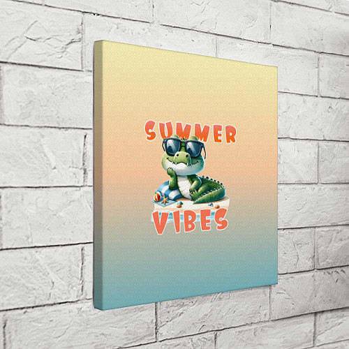 Картина квадратная Крокодил на пляже / 3D-принт – фото 3