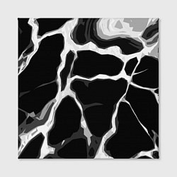 Холст квадратный Белые абстрактные полосы на чёрном фоне, цвет: 3D-принт — фото 2