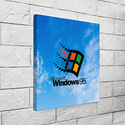Холст квадратный Windows 95 logo, цвет: 3D-принт — фото 2