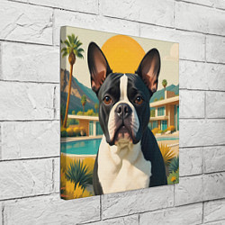 Холст квадратный Бульдог и лето, цвет: 3D-принт — фото 2