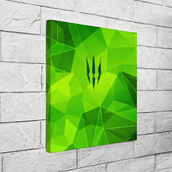 Холст квадратный The Witcher green poly, цвет: 3D-принт — фото 2