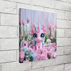 Холст квадратный Милая маленькая единорожка, цвет: 3D-принт — фото 2