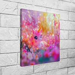 Холст квадратный Маленькая милая единорожка, цвет: 3D-принт — фото 2