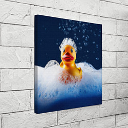 Холст квадратный Резиновая уточка в мыльной пене, цвет: 3D-принт — фото 2