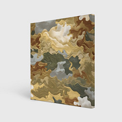 Холст квадратный Золотистый камуфляж, цвет: 3D-принт