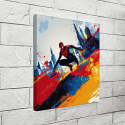 Холст квадратный Человек - паук и пролитая краска, цвет: 3D-принт — фото 2