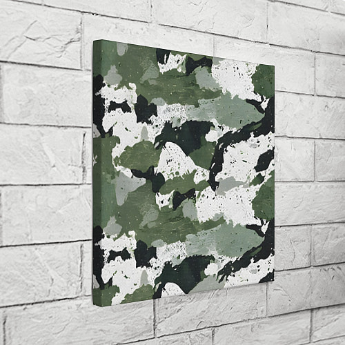 Картина квадратная Зеленый фактурный камуфляж / 3D-принт – фото 3
