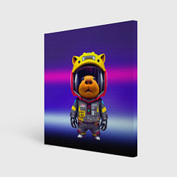Холст квадратный Baby capybara - cyberpunk, цвет: 3D-принт