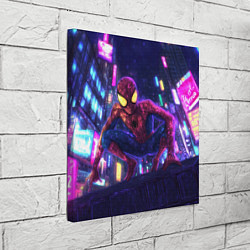 Холст квадратный Человек паук с желтыми глазами, цвет: 3D-принт — фото 2