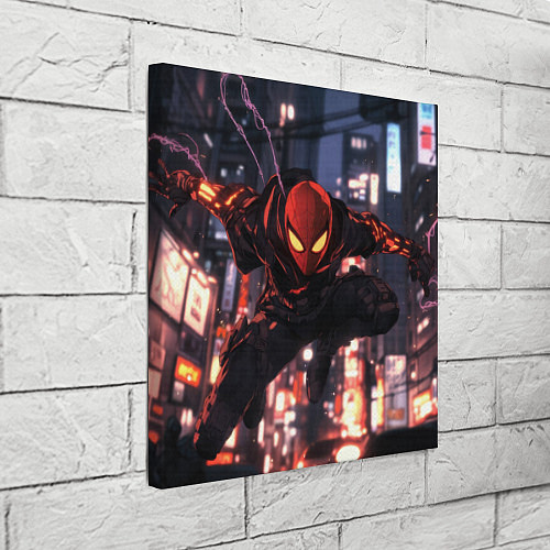 Картина квадратная Человек паук в черном / 3D-принт – фото 3