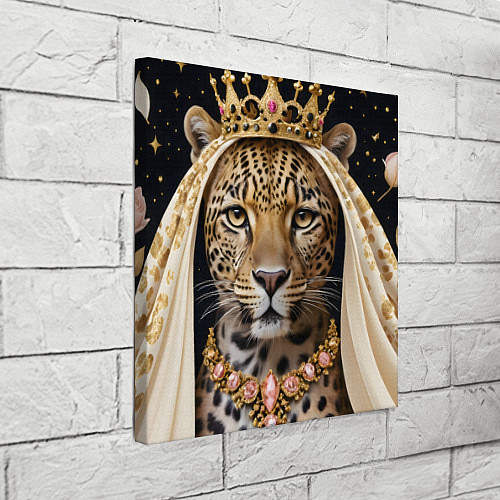 Картина квадратная Леопард с короной / 3D-принт – фото 3