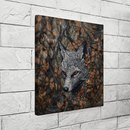 Картина квадратная Хищный серый лис / 3D-принт – фото 3
