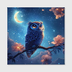 Холст квадратный Ночная сова на ветке, цвет: 3D-принт — фото 2