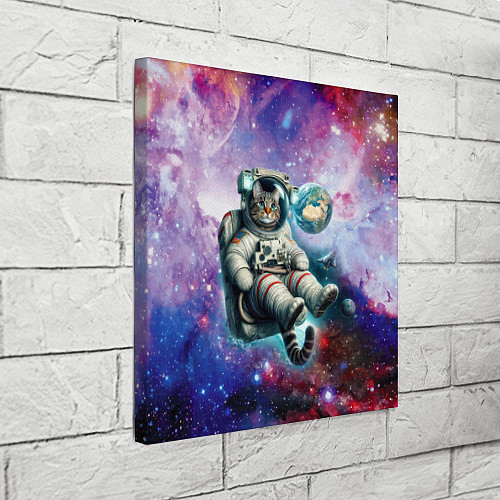 Картина квадратная Brave cat in space - ai art / 3D-принт – фото 3