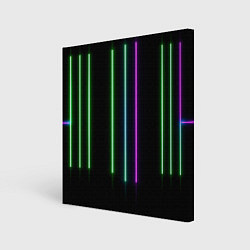 Холст квадратный Neon stripes, цвет: 3D-принт