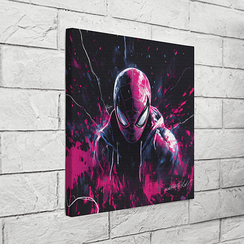 Картина квадратная Человек-паук и розовая краска / 3D-принт – фото 3