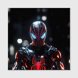 Холст квадратный Спайдер-мен в мото костюме, цвет: 3D-принт — фото 2