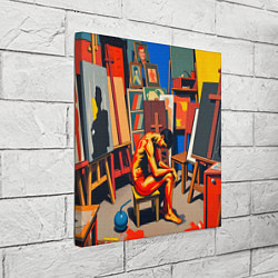 Холст квадратный Художник в мастерской, цвет: 3D-принт — фото 2