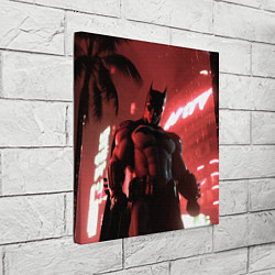 Холст квадратный Бэтмен красный ночной город, цвет: 3D-принт — фото 2