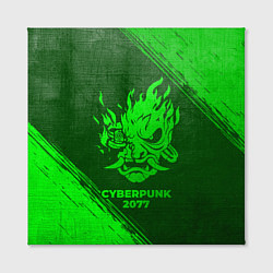 Холст квадратный Cyberpunk 2077 - green gradient, цвет: 3D-принт — фото 2