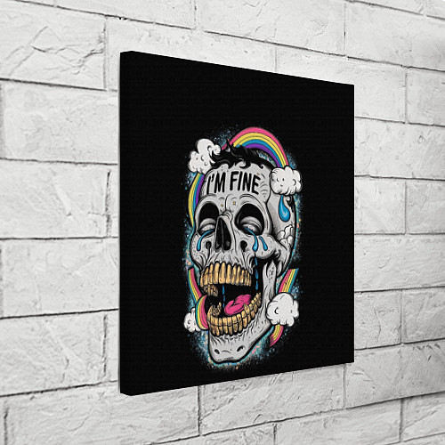 Картина квадратная Skull and rainbow - im fine / 3D-принт – фото 3