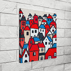 Холст квадратный Красные и белые домики, цвет: 3D-принт — фото 2