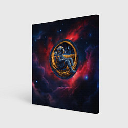 Холст квадратный Космонавт сидит в луне, цвет: 3D-принт