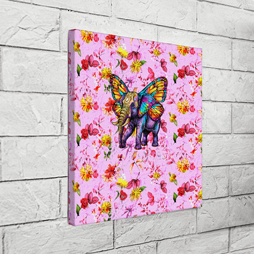 Картина квадратная Слон с крыльями бабочки / 3D-принт – фото 3
