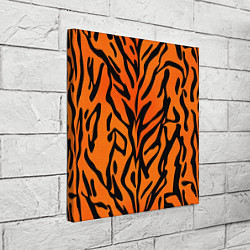 Холст квадратный Тигровый огненный паттерн, цвет: 3D-принт — фото 2