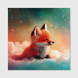 Холст квадратный Милый лисенок спит на облаке, цвет: 3D-принт — фото 2