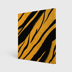 Холст квадратный Тигровый раскрас, цвет: 3D-принт