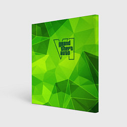 Холст квадратный GTA6 green poly, цвет: 3D-принт
