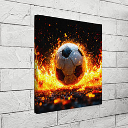 Холст квадратный Футбольный мяч в огне, цвет: 3D-принт — фото 2