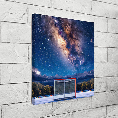 Картина квадратная Хоккейные ворота в ночи / 3D-принт – фото 3